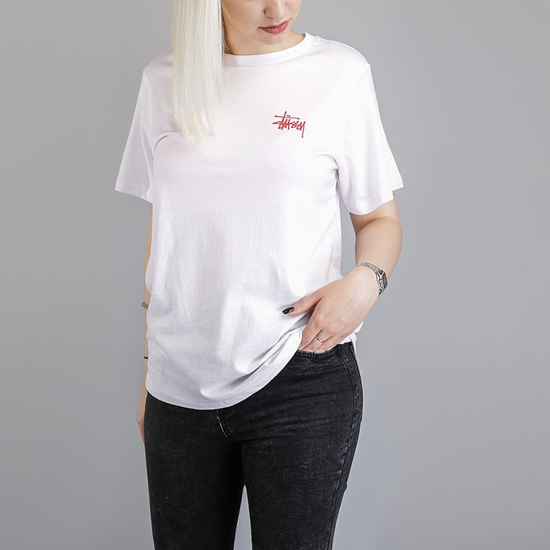 женская белая футболка Stussy Basic Stussy Boyfriend Tee 2902903-white - цена, описание, фото 1